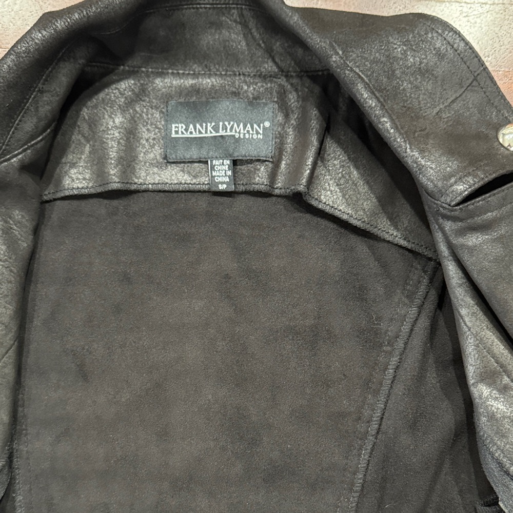 Frank Lyman Black Leatherette Jacket - Picture 10 of 12